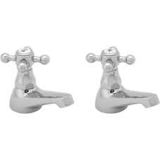 Tudor basin taps in Chrome or Gold